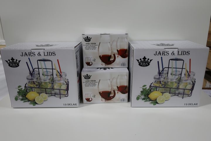 397001-1 12 pcs drinking jars and 4 pcs avec glass