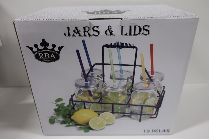 397001-2 12 pcs drinking jars and 4 pcs avec glass
