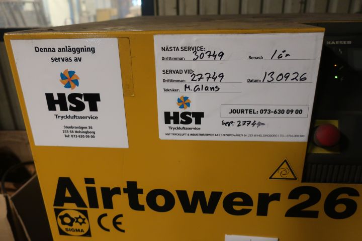 378523-2 KAESER Skruvkompressor Airtower 26 med tank