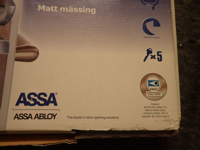 400349-3 NEW complete front door lock Assa 2000 Evo with chopping line