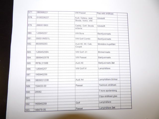 413235-91 Lots of carparts for Volkswagen etc.