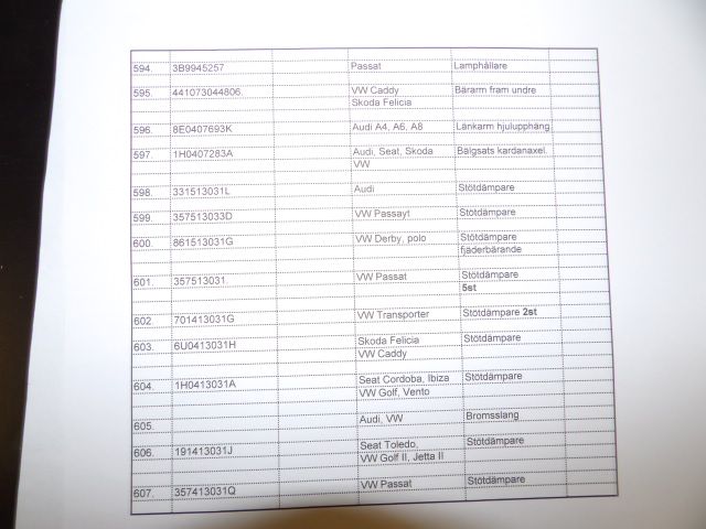 413235-92 Lots of carparts for Volkswagen etc.