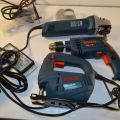 416435-1 Bosch Power T:  angle gr. GWS 1000 Pro + Drill, GSB 13 Re Pro + Jigsaw GST 65 BE Pro. Free shipping