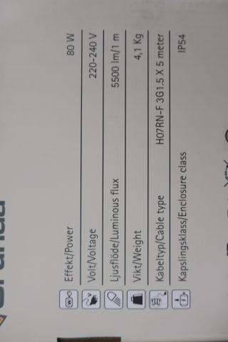 417646-2 Work lamp Grunda PRO 5500 with Bluetooth speaker