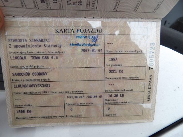 413310-7 Lincoln Town Car 4.6 Limousine -97 (Polski-reg)