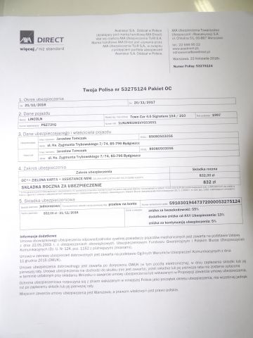 413310-71 Lincoln Town Car 4.6 Limousine -97 (Polski-reg)