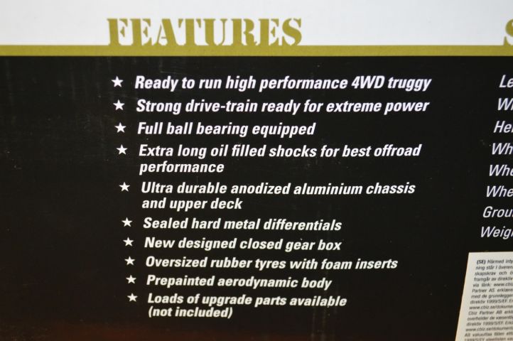 424594-3 Radio controlled car 1/10: STEALTH X09. Free Shipping DK + SE