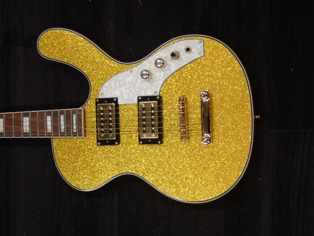 400658-2 Electric Guitar Musicvox Gold Super Sparkle Spaceranger Guitar