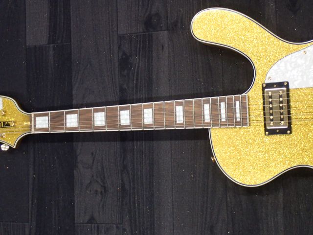 400658-3 Electric Guitar Musicvox Gold Super Sparkle Spaceranger Guitar