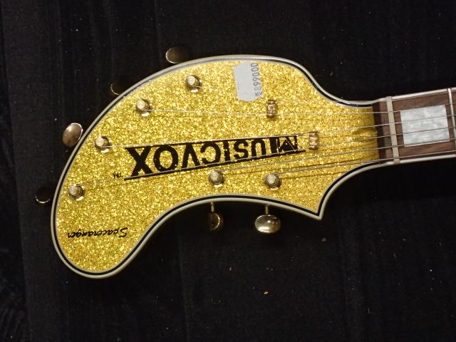 400658-4 Electric Guitar Musicvox Gold Super Sparkle Spaceranger Guitar