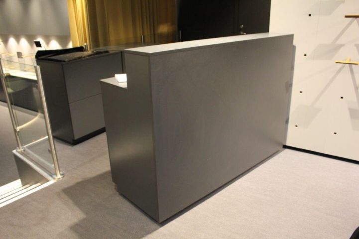 431706-1 Check out-desk with storage cabinets