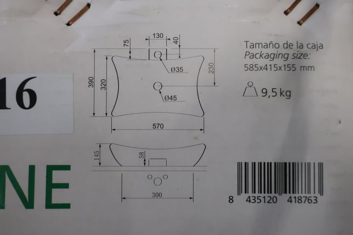 430818-8 Washbasin BathCo Magdalena Black