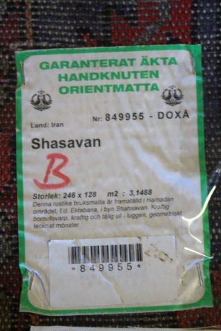 411371-2 Persian mat Shasavan 246x128 cm