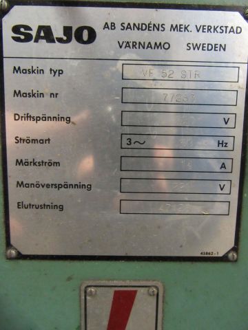 413954-11 Fräsmaskin - SAJO VF 52 STR