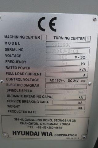 401367-9 CNC Lathe Hyundai WIA SKT-160C