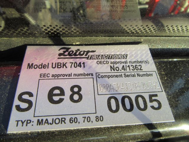 415407-14 Tractor - Zetor Major 80 -13 (DWJ690)