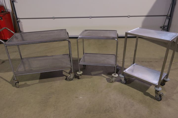 410221-1 Kitchen equipment for large kitchens, trolleys, shelves, waste carriage