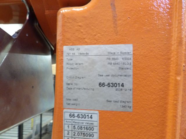 414143-6 ABB Robot IRB 6640 -08