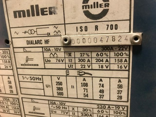 439814-10 Tig weldning machine Miller Dialarc HF P