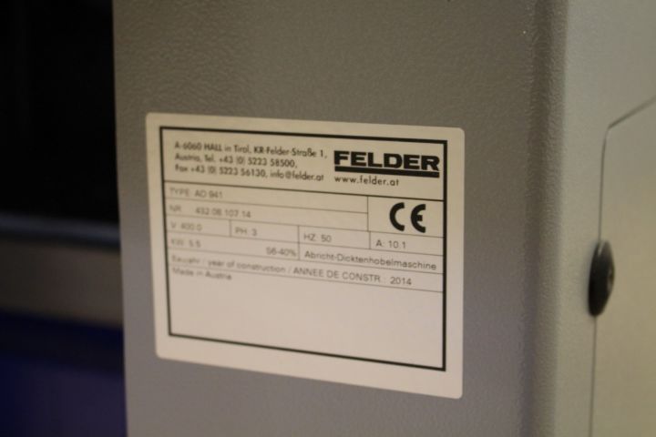 434937-7 Kombinerad rikt- och planhyvel Felder AD 941 -2014