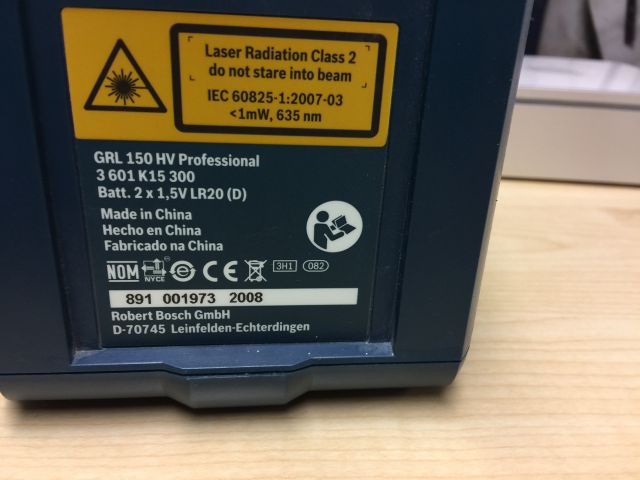 440493-3 Build laser Bosch GRL 150 HV with two receivers not charger.