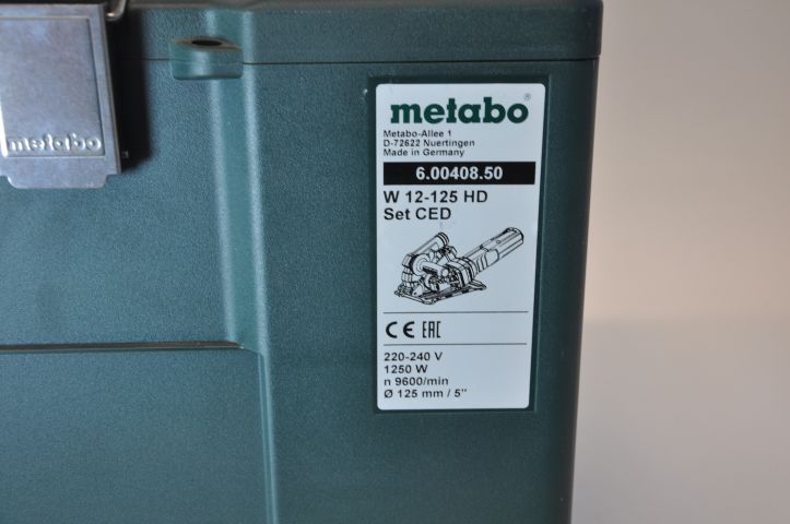 442721-6 Metabo W12-125 HD Set CD Angle Grinder