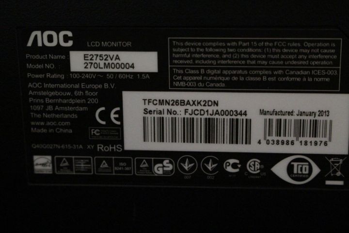 443339-9 Apple Macbook Air 1,7GHz (Mitten 2011) med 27" skärm AOC E2752V