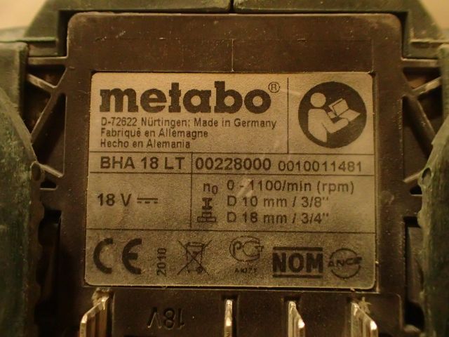 400994-5 Battery-powered bore hammer Metabo BHA 18 LT