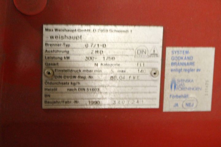 443416-16 Gas and oil burner, Weishaupt, 3 pcs