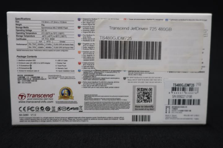 445405-3 SSD Hard Drive JetDrive 725 480GB for MacBook