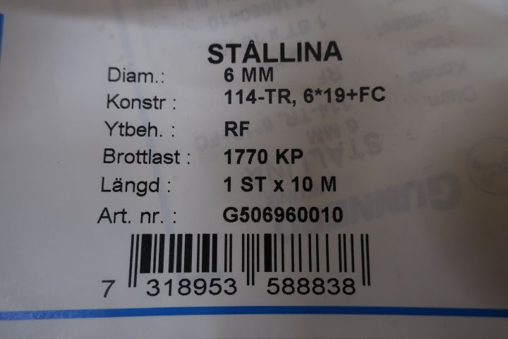 450421-4 Stainless steel wire 6mm 10x10m