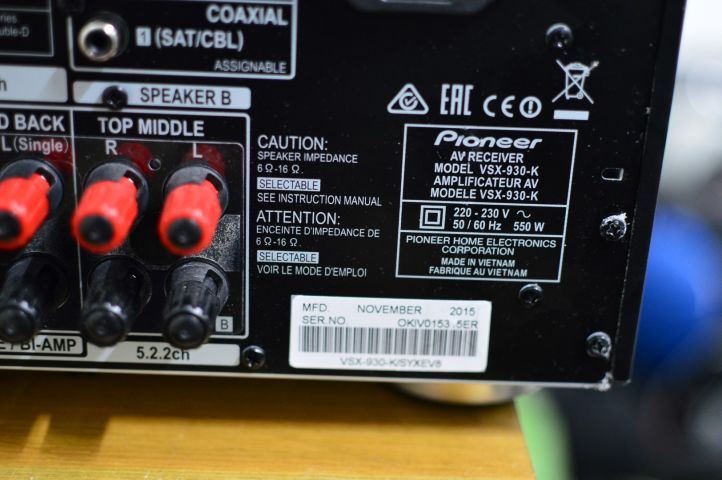 450696-3 Pioneer receiver VSX-930-K