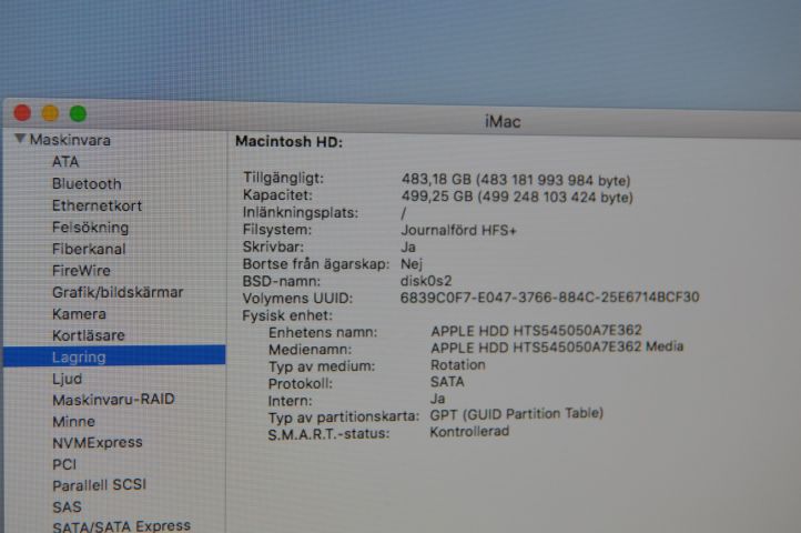 419375-6 iMAC 21.5 Inch MacOS High Sierra (Mid 2014)