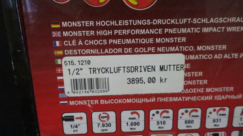 441321-3 KS Tools Monster 1/2 "Pneumatic-powered Nut Drill