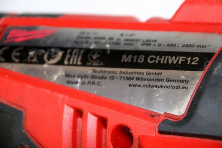 456839-3 Cordless Impact Wrench, Milwaukee M18 ChiWF12 Fuel with battery and charger