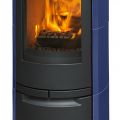 458563-1 Stove, Cosmo 1147 wood stove, Black with Blue Ceramics. Free shipping DK