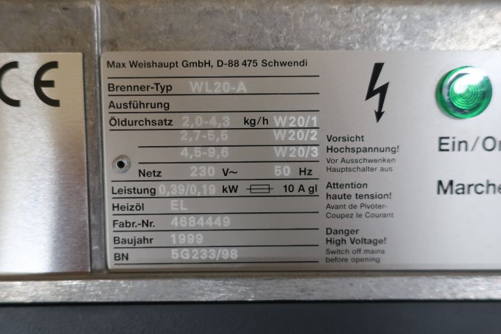 445615-4 Oil burner Weishaupt WL20A