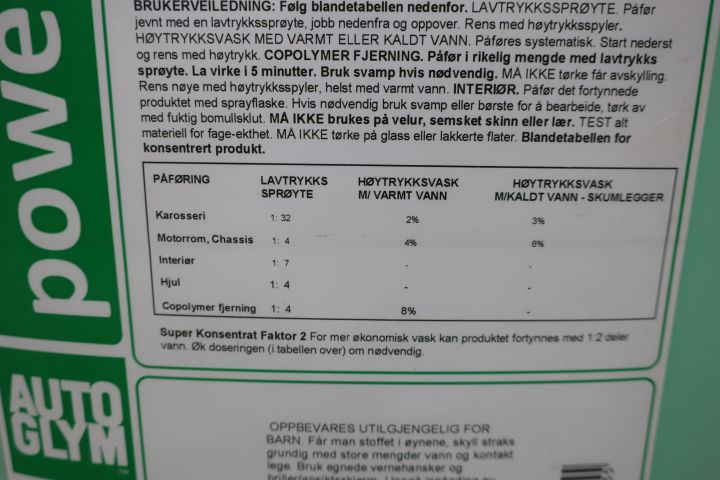 458826-4 25 liter bilrengöringsmedel Auto Glym Multiwash TFR