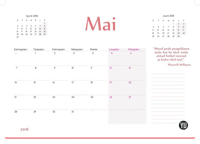 460519-19 Fashion calendar 2018 – 1500pcs