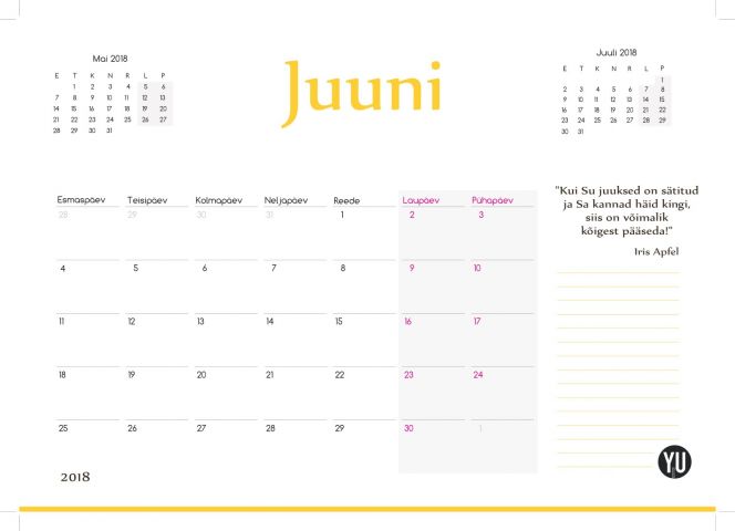 460519-20 Fashion calendar 2018 – 1500pcs