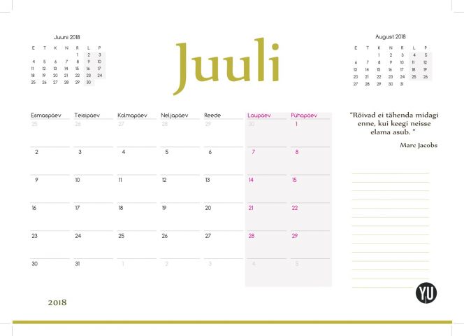 460519-21 Fashion calendar 2018 – 1500pcs