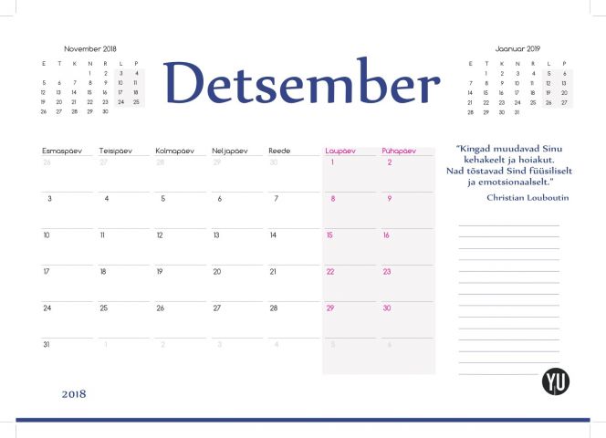 460519-26 Fashion calendar 2018 – 1500pcs