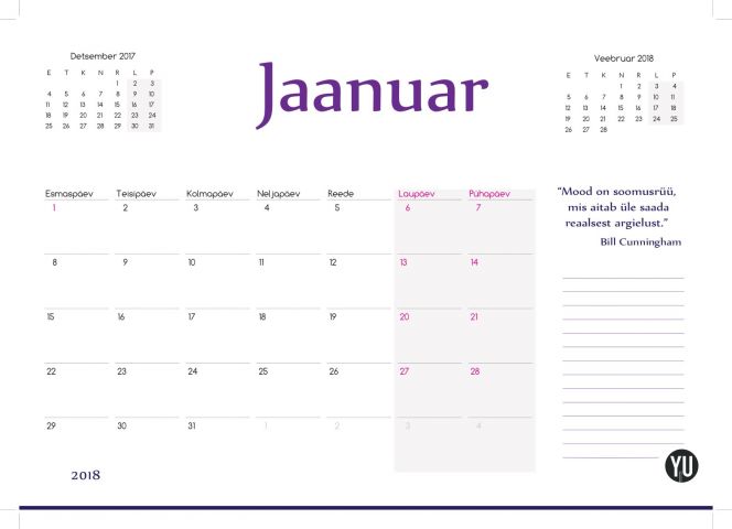 460519-15 Fashion calendar 2018 – 1500pcs