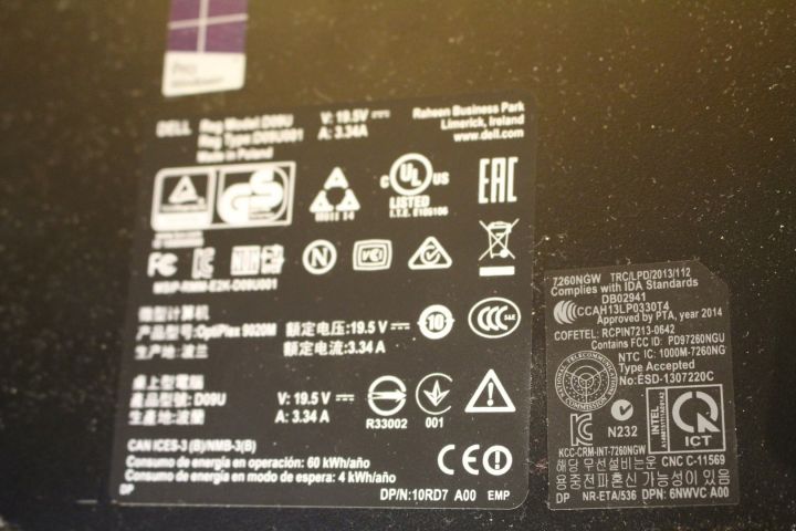 438263-9 Stationär dator Dell Optiplex 9020 med dubbla skärmar Samsung och etikettskrivare