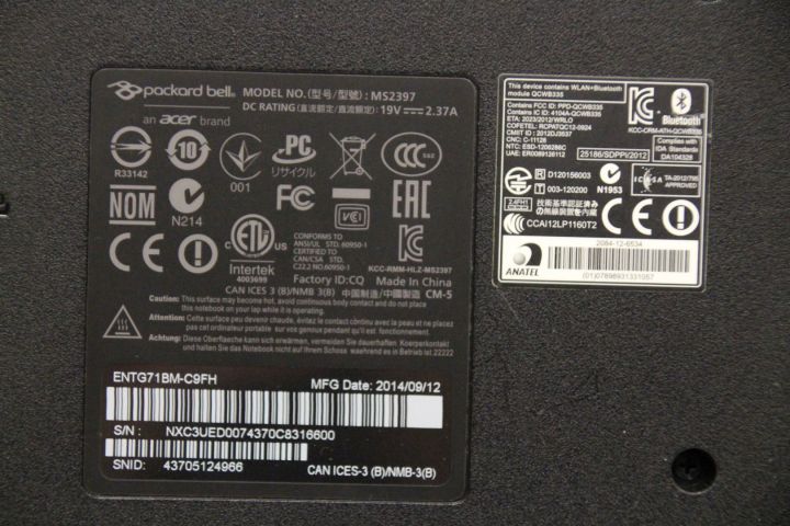 459746-3 Laptop Packard Bell Easynote 15.6 "HD LED LCD