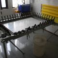 467205-1 Screen stretching machine, leftover silks, chemicals and hot air blower