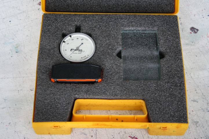 467205-5 Screen stretching machine, leftover silks, chemicals and hot air blower