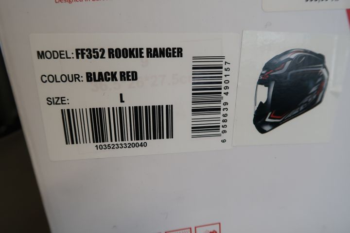 404760-5 MC Helmet LS2 FF352 Rookie Ranger Black / Red (Large) * FREE SHIPPING *