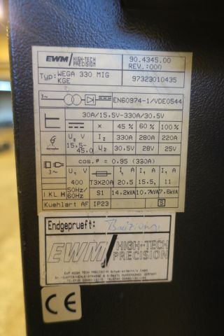 463775-7 Mig welder EWM WEGA 330