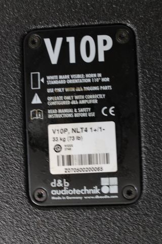 454190-7 2 pcs D & B V10P Speaker